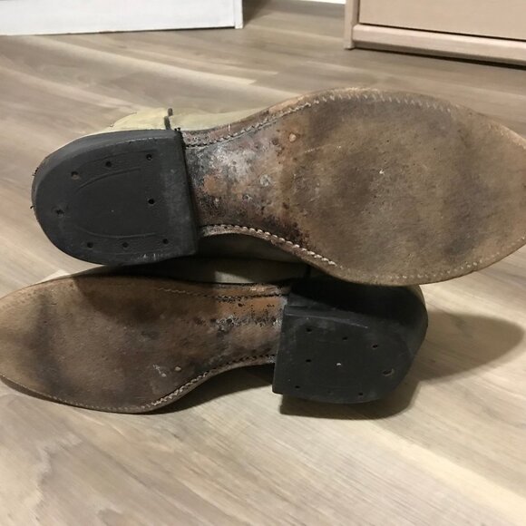 Double H Men's Cream Leather Western Boots Size 8 - Picture 7 of 7